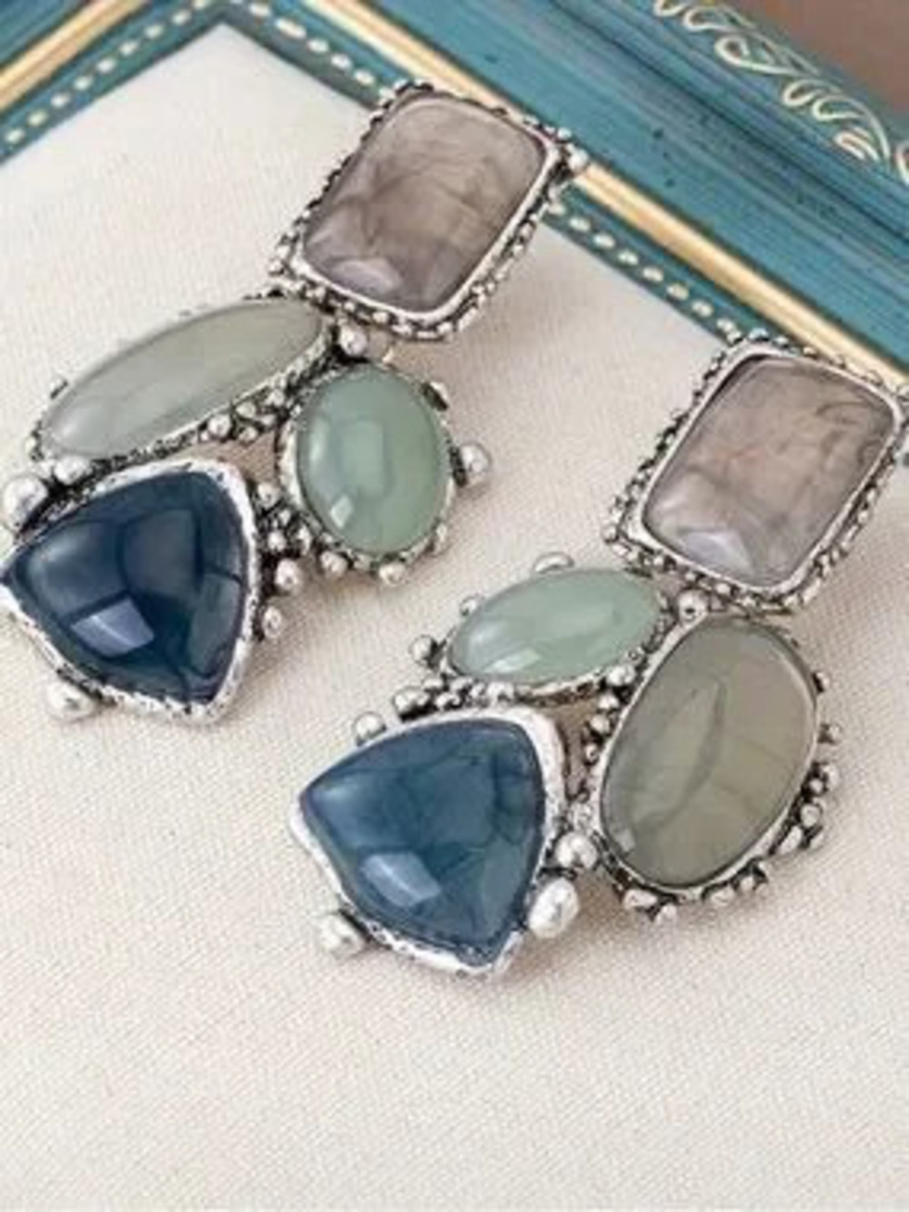 Elegant Mist Mosaic Earrings